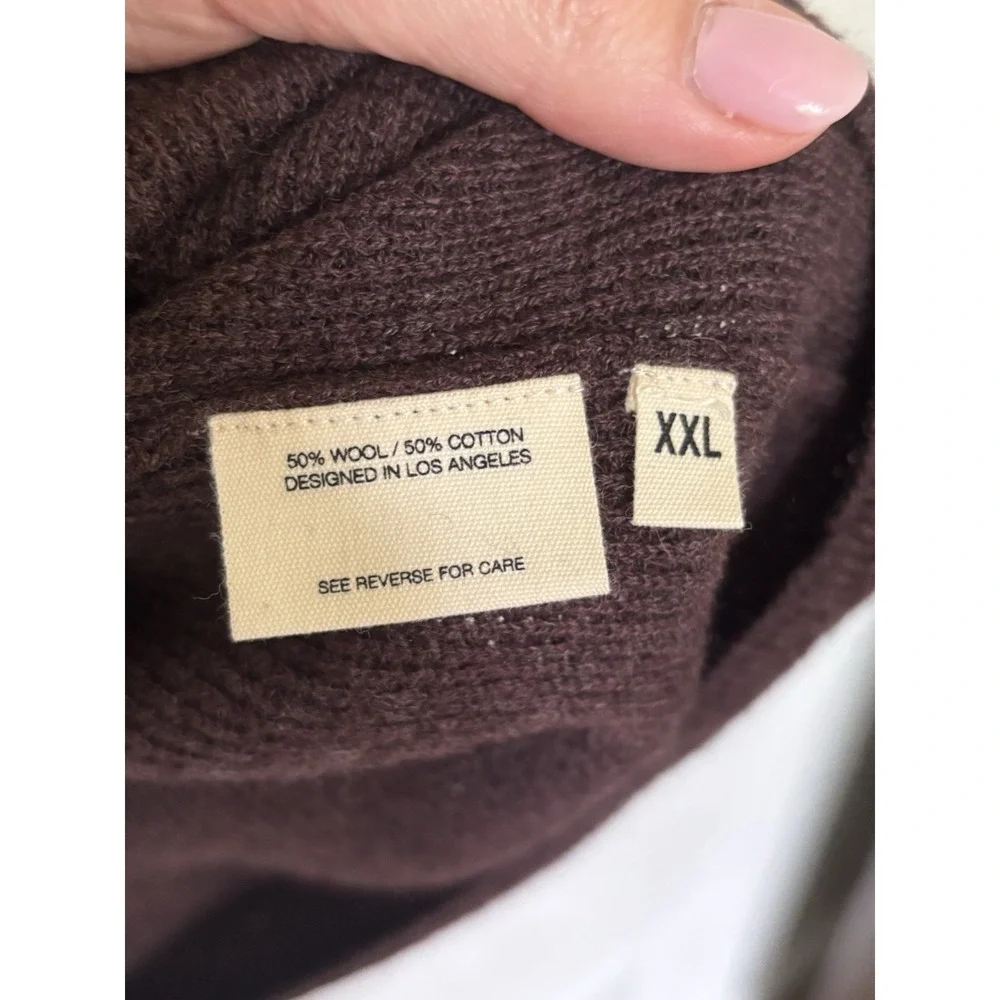 Candy & Caviar Men's Hooded Zayne Waffle Pullover Sweater Burgundy XXL NWT